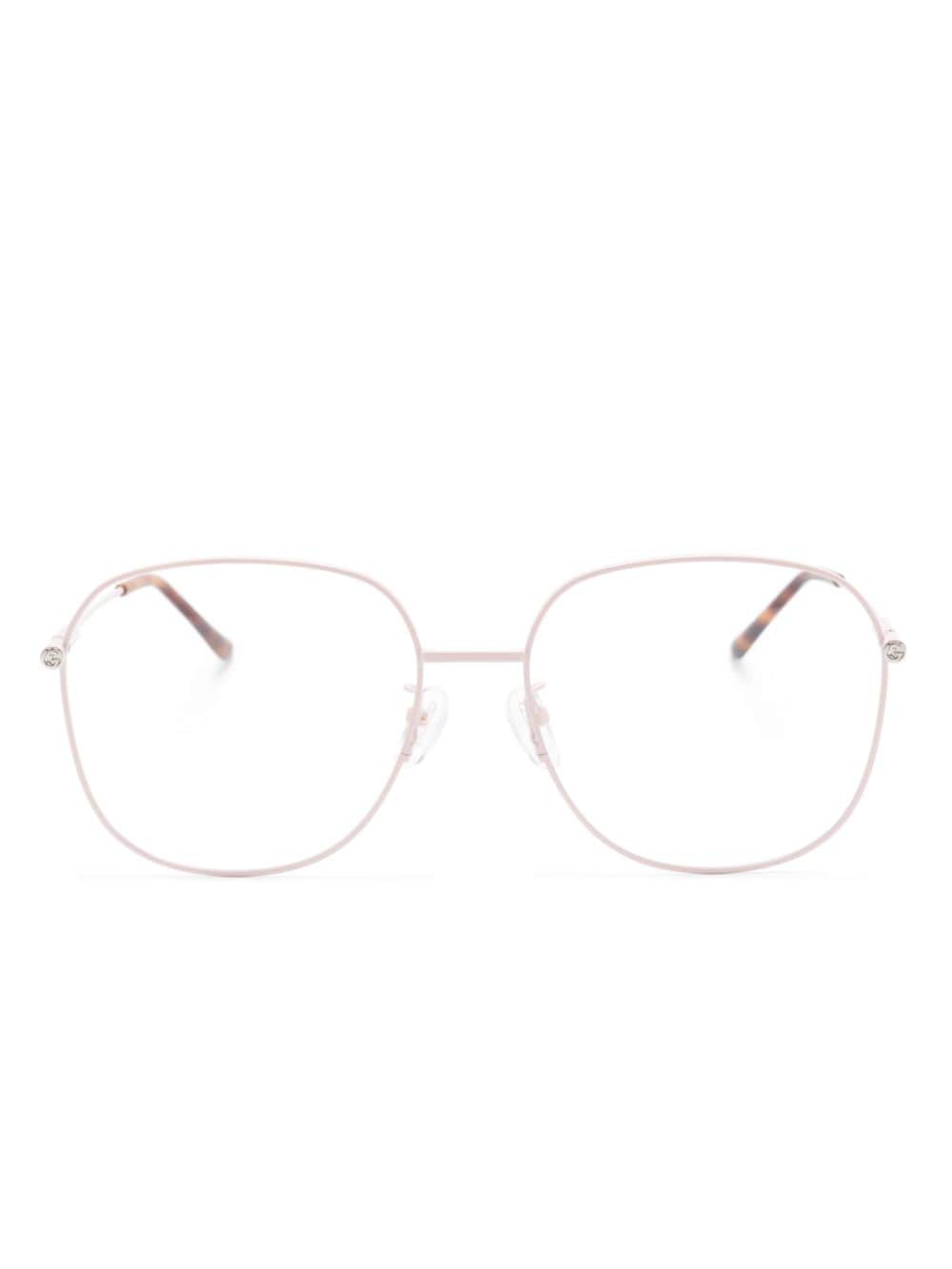 Gucci Eyewear Double G square-frame glasses - Pink von Gucci Eyewear