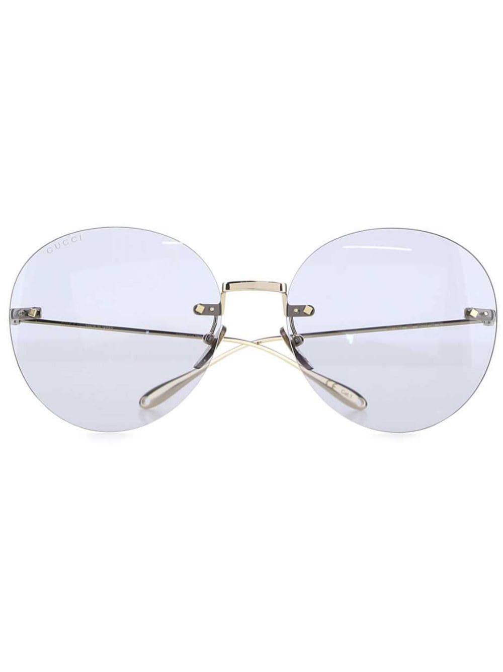 Gucci Eyewear Floral-pendant round-frame sunglasses - Gold von Gucci Eyewear