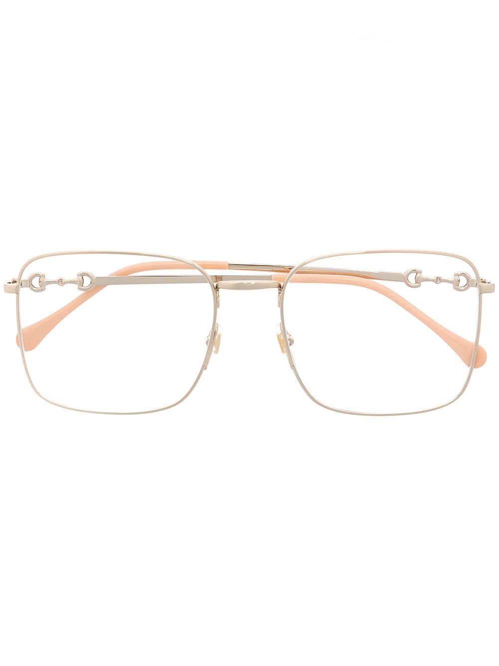 Gucci Eyewear Horsebit detail square-frame glasses - Gold von Gucci Eyewear