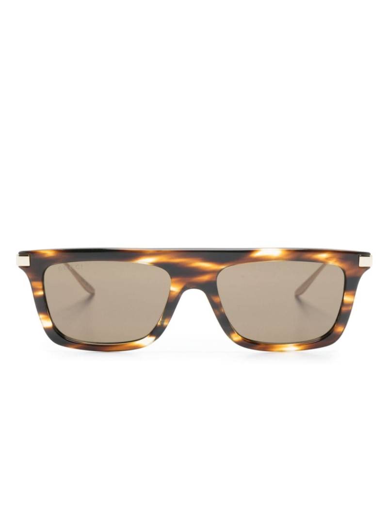 Gucci Eyewear Interlocking G logo-engraved sunglasses - Brown von Gucci Eyewear