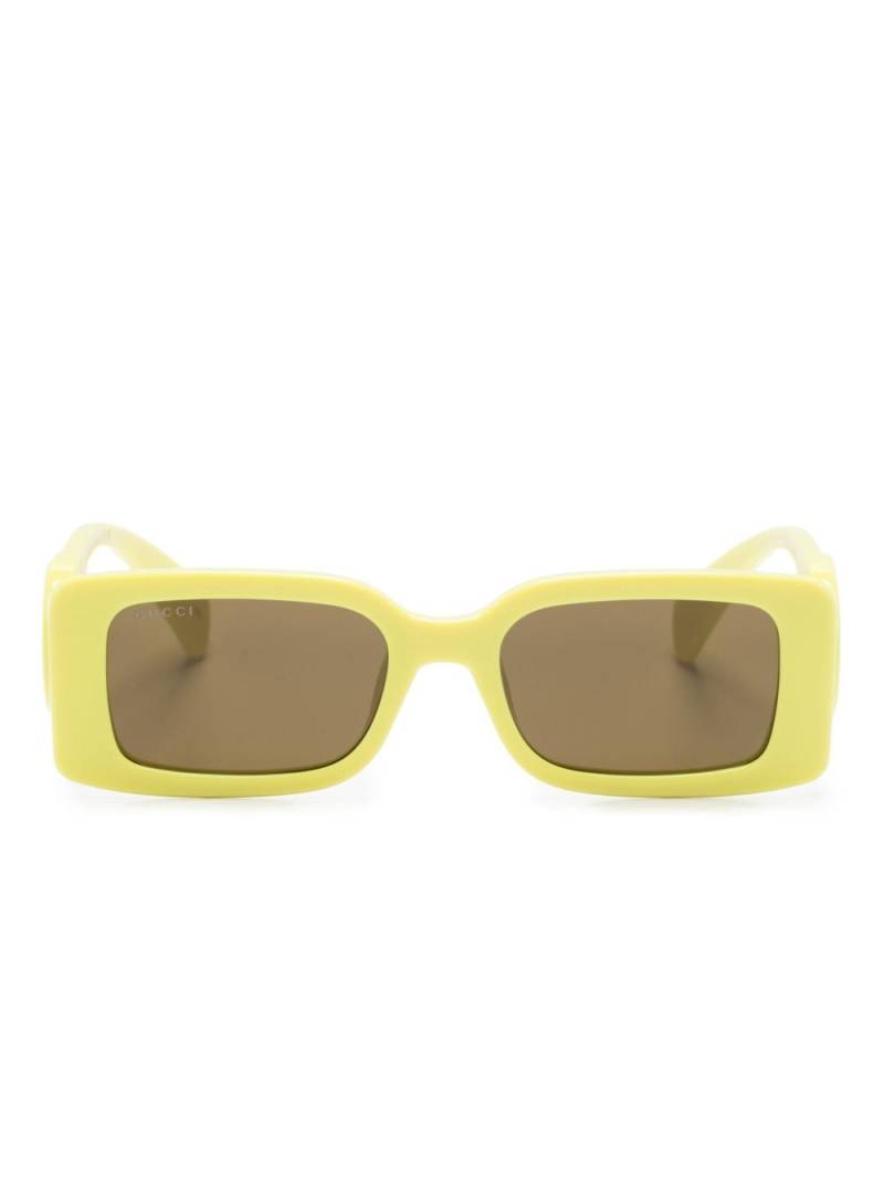 Gucci Eyewear Interlocking G rectangle-frame sunglasses - Yellow von Gucci Eyewear