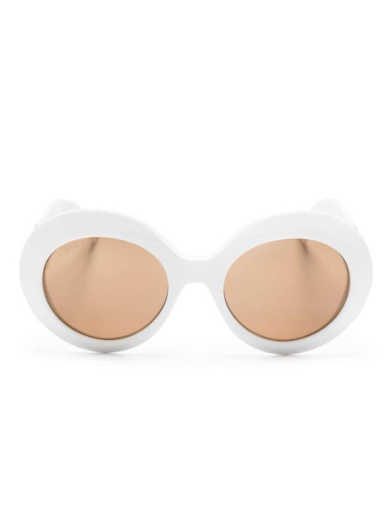 Gucci Eyewear Interlocking G round-frame sunglasses - White von Gucci Eyewear
