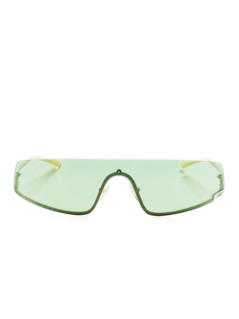 Gucci Eyewear Square-G-motif shield-frame sunglasses - Green von Gucci Eyewear