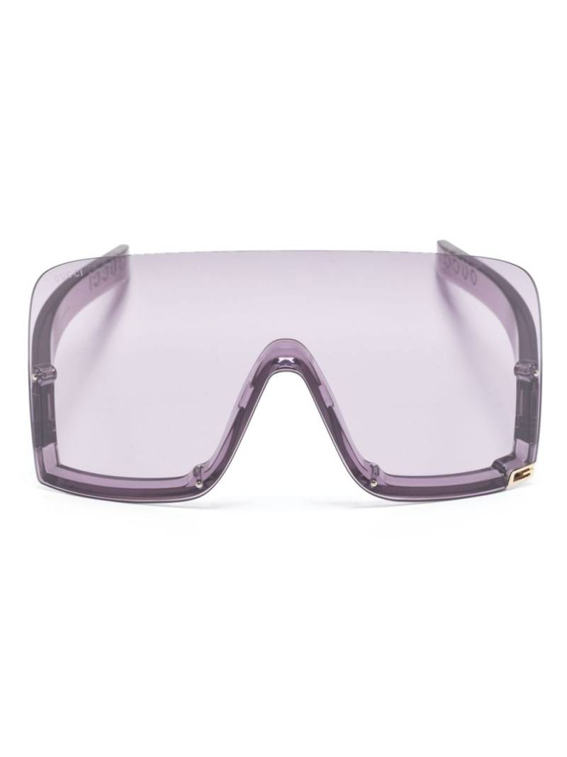 Gucci Eyewear Square G shield-frame sunglasses - Purple von Gucci Eyewear