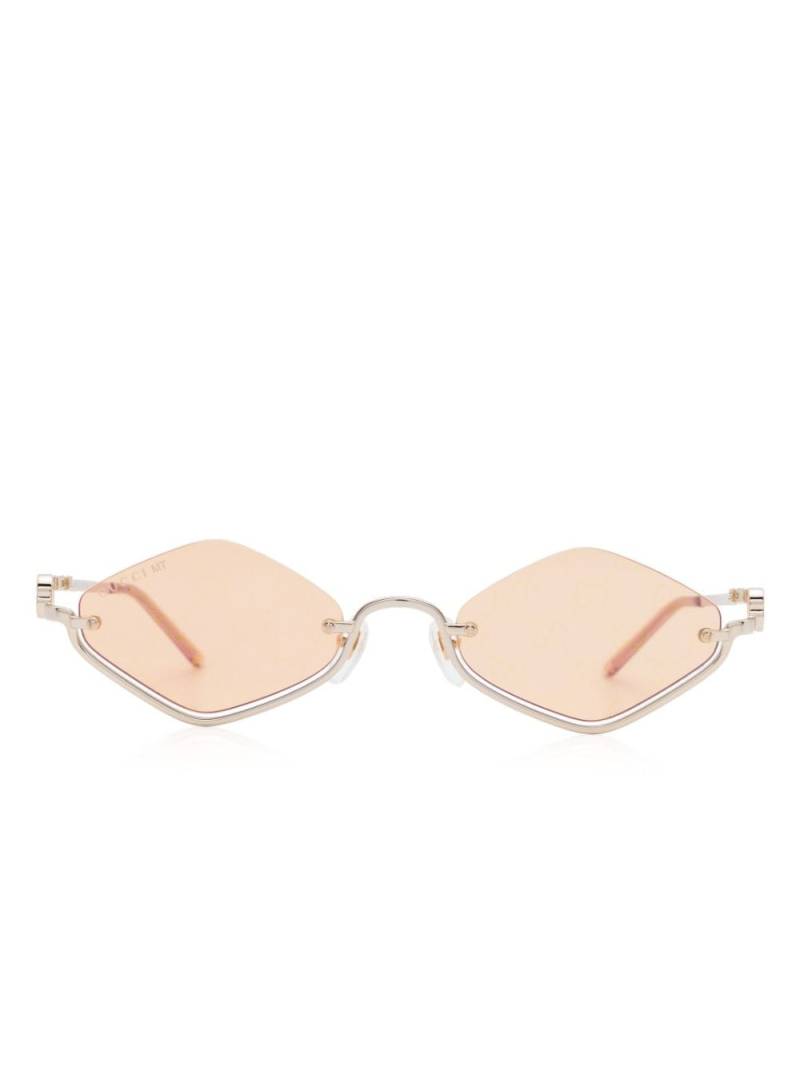 Gucci Eyewear Upside Down diamond-shape sunglasses - Gold von Gucci Eyewear