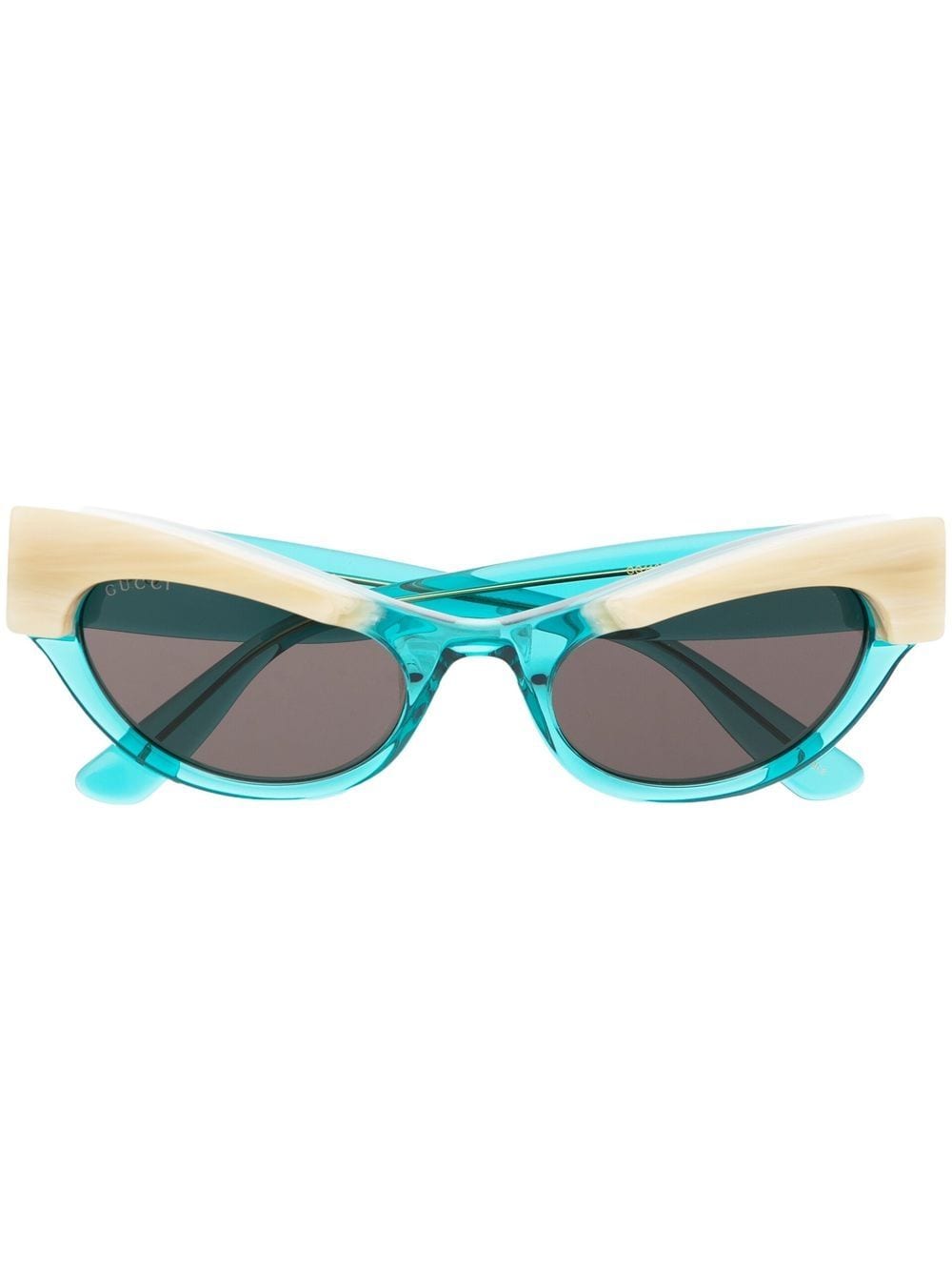 Gucci Eyewear cat-eye horn-effect rim sunglasses - Blue von Gucci Eyewear