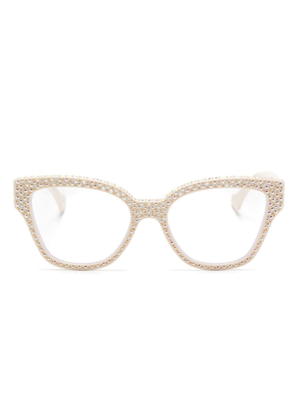 Gucci Eyewear crystal-embellished cat-eye glasses - White von Gucci Eyewear