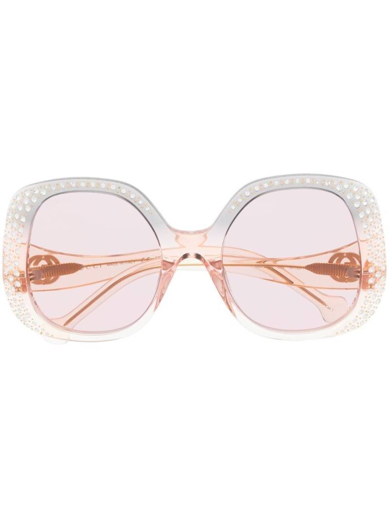 Gucci Eyewear crystal-embellished square-frame sunglasses - Yellow von Gucci Eyewear