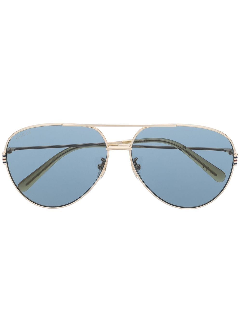Gucci Eyewear double-bridge pilot-frame sunglasses - Gold von Gucci Eyewear