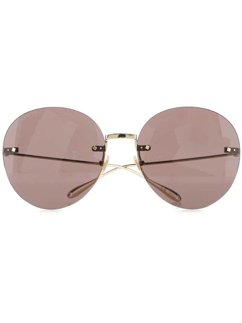 Gucci Eyewear frameless round sunglasses - Brown von Gucci Eyewear