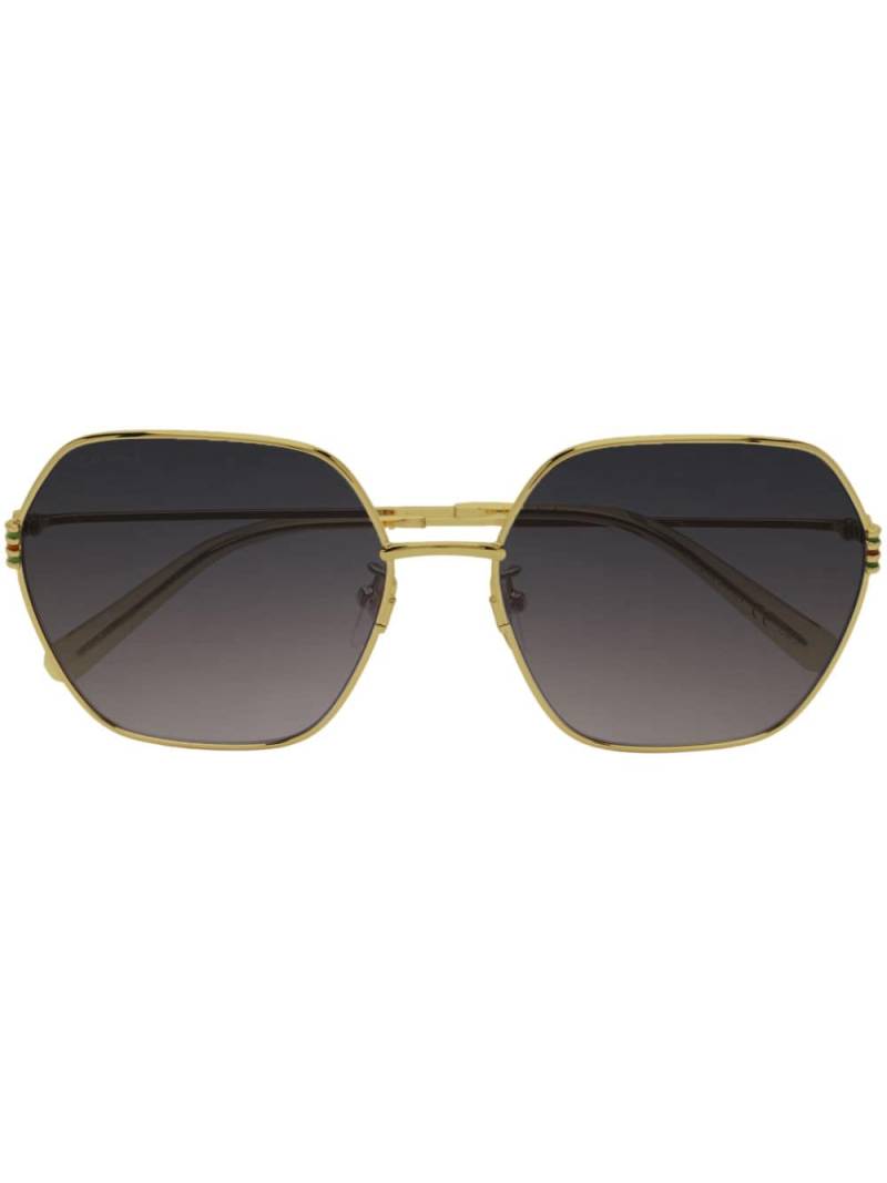 Gucci Eyewear geometric-frame hexagonal sunglasses - Gold von Gucci Eyewear