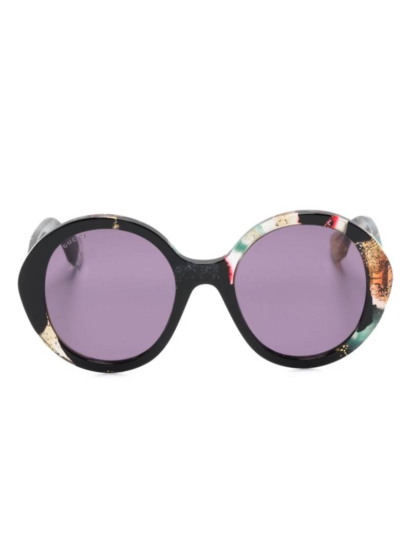 Gucci Eyewear glittered round-frame sunglasses - Black von Gucci Eyewear