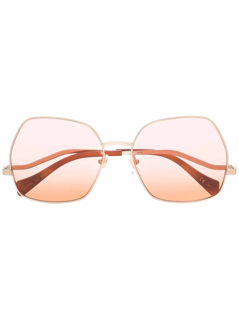 Gucci Eyewear gradient lenses geometric-frame sunglasses - Gold von Gucci Eyewear
