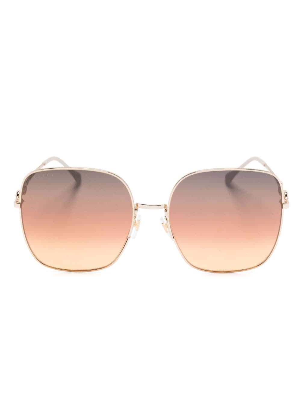 Gucci Eyewear horsebit detail square-frame sunglasses - Gold von Gucci Eyewear