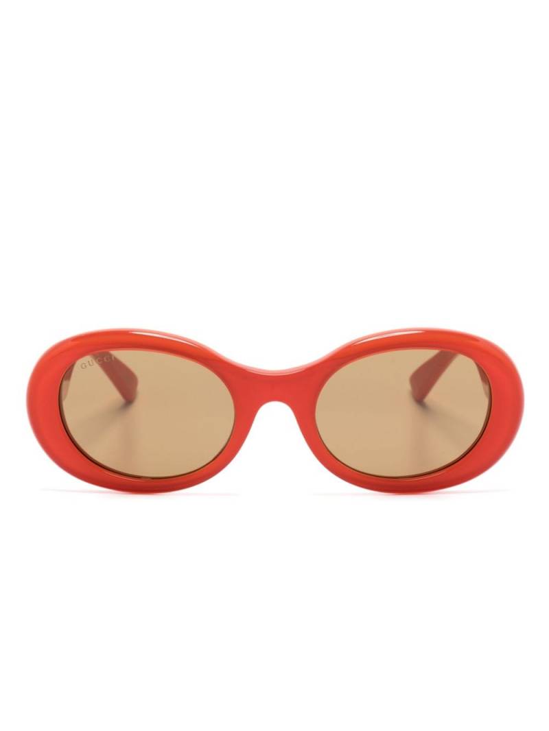 Gucci Eyewear lens-decal oval-frame sunglasses - Orange von Gucci Eyewear
