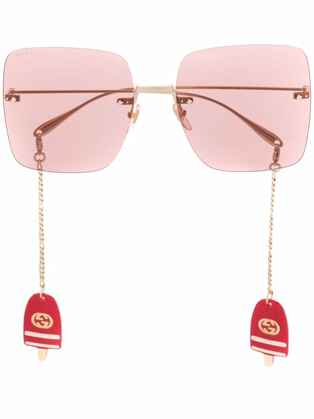 Gucci Eyewear logo-charm square-frame sunglasses - Gold von Gucci Eyewear