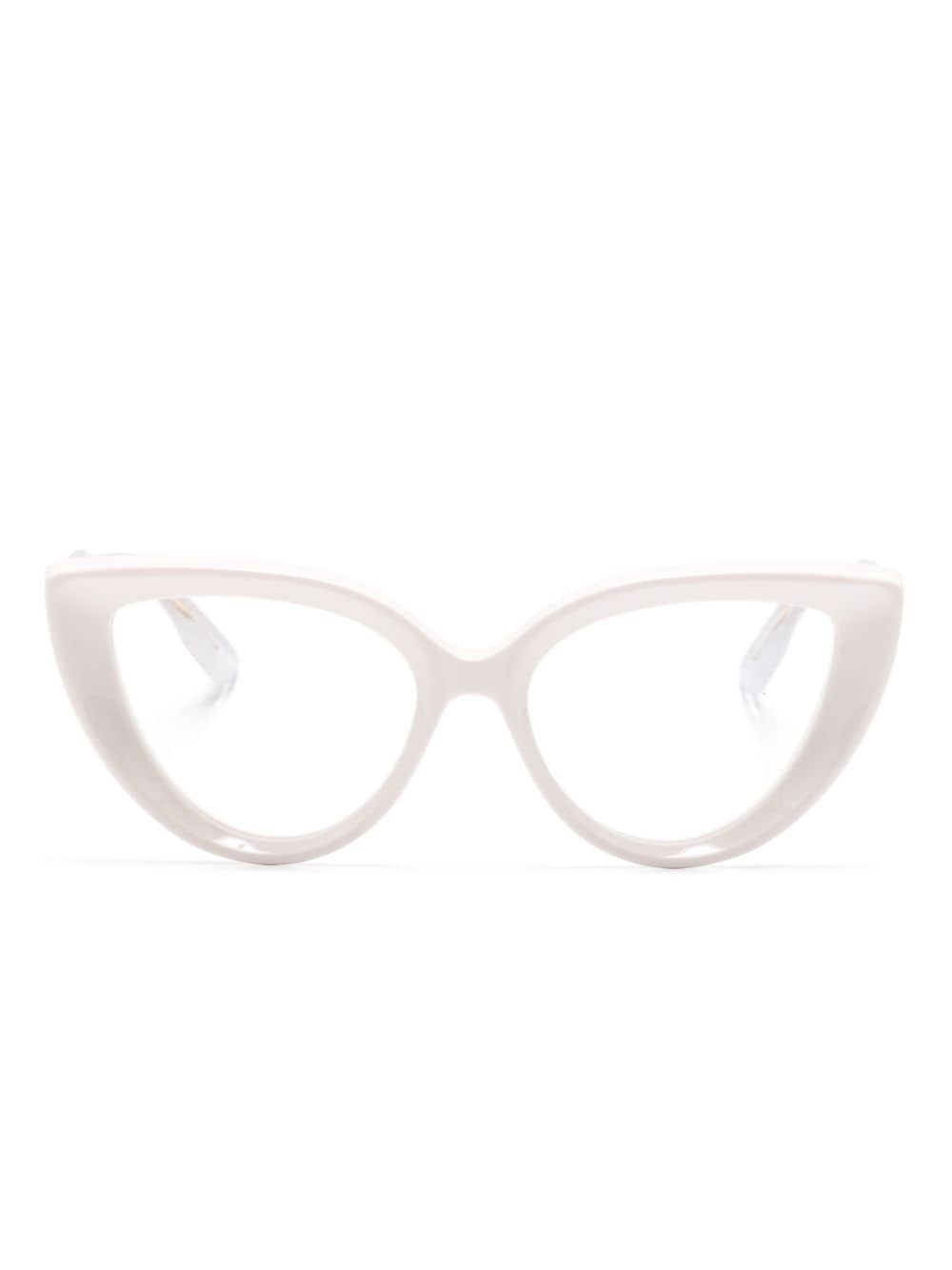 Gucci Eyewear logo-debossed cat-eye glasses - Neutrals von Gucci Eyewear