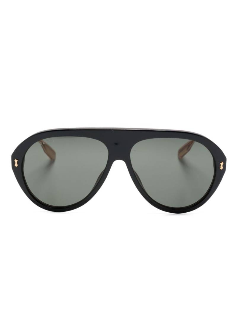 Gucci Eyewear logo-engraved navigator-frame sunglasses - Black von Gucci Eyewear