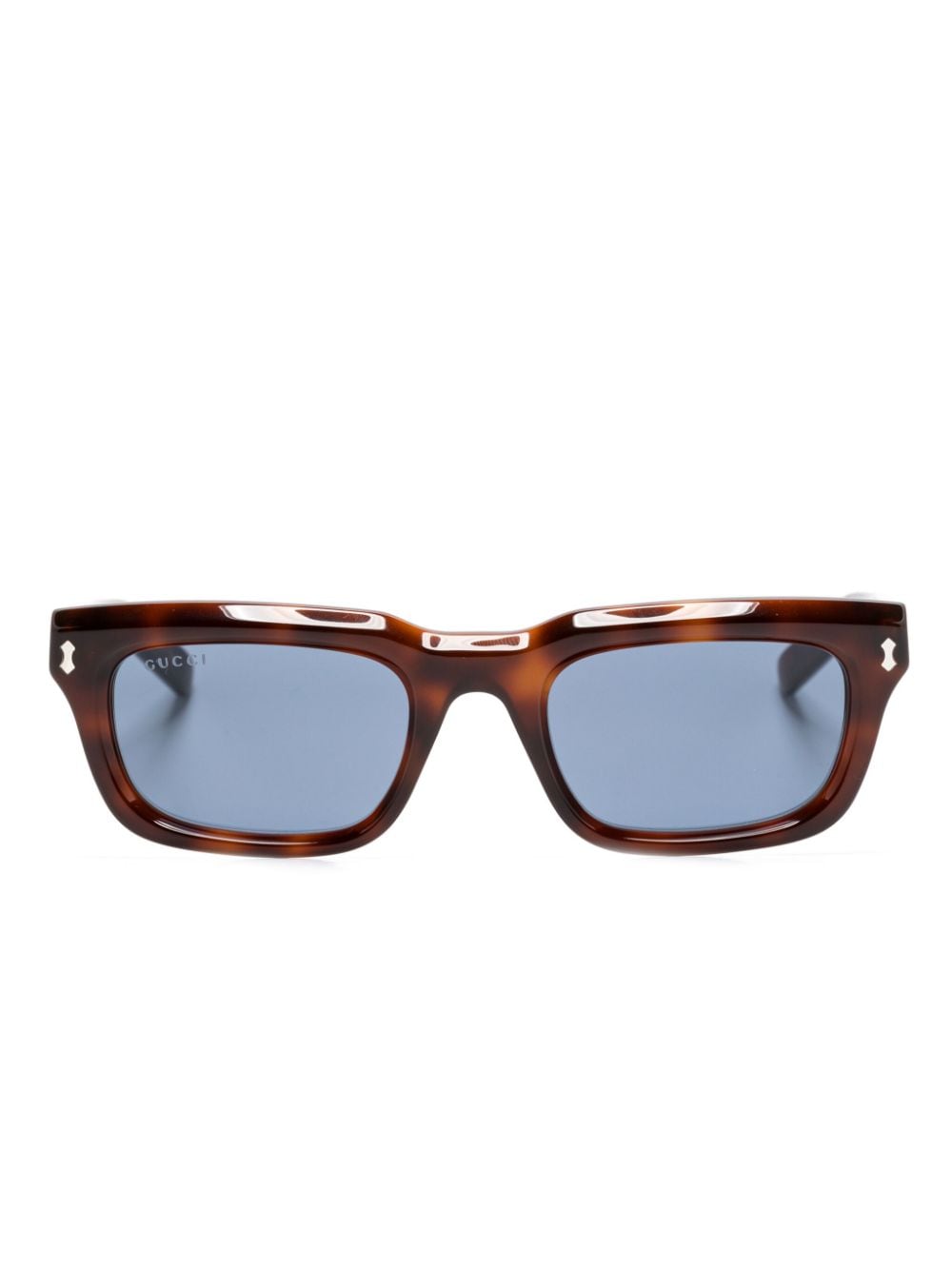 Gucci Eyewear logo-engraved rectangle-frame sunglasses - Brown von Gucci Eyewear