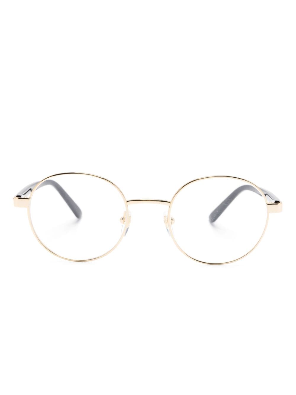 Gucci Eyewear logo-engraved round-frame glasses - Gold von Gucci Eyewear