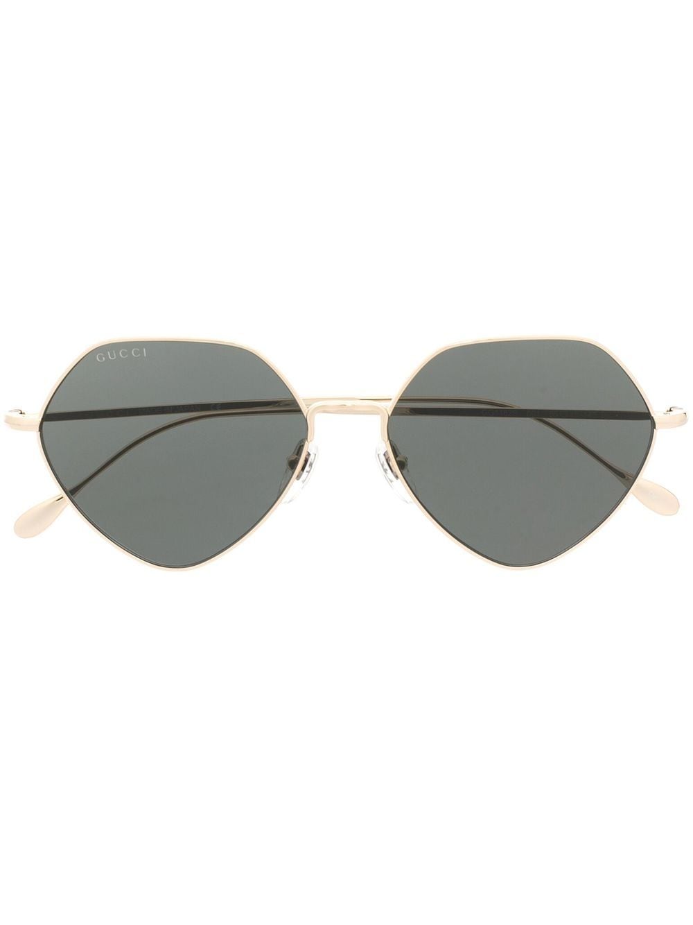 Gucci Eyewear logo-engraved round-frame sunglasses - Gold von Gucci Eyewear