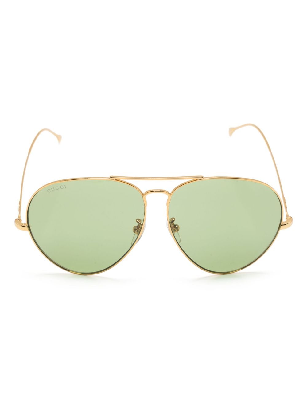 Gucci Eyewear logo-lettering pilot-frame sunglasses - Gold von Gucci Eyewear