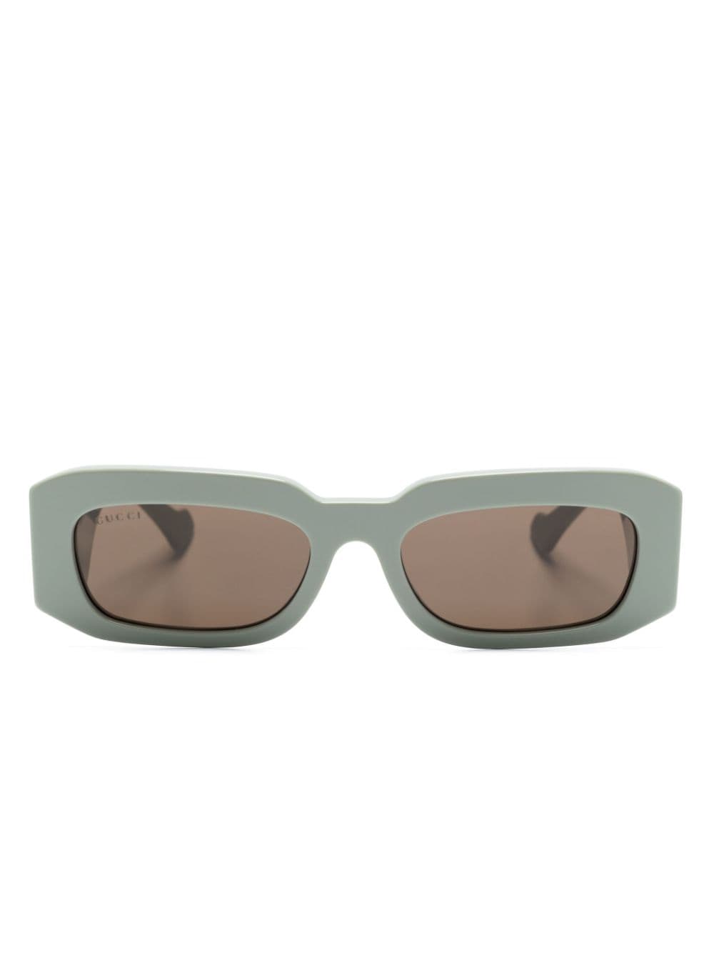 Gucci Eyewear logo-lettering rectangle-frame sunglasses - Green von Gucci Eyewear