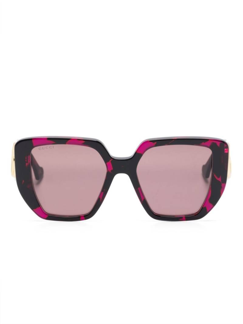 Gucci Eyewear logo-plaque oversize sunglasses - Purple von Gucci Eyewear