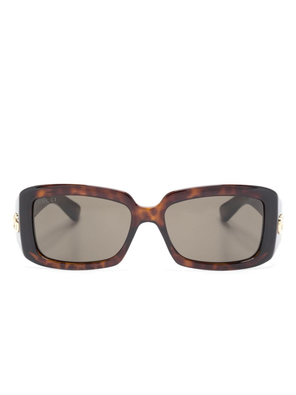 Gucci Eyewear logo-plaque rectangle-frame sunglasses - Brown von Gucci Eyewear