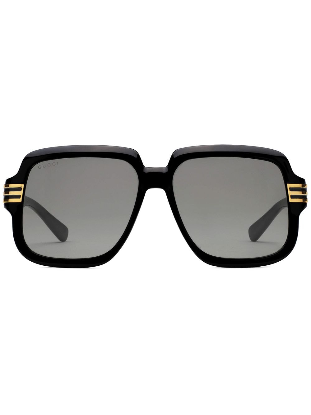 Gucci Eyewear logo print oversized-frame sunglasses - Brown von Gucci Eyewear