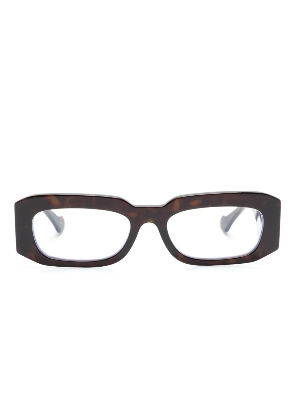 Gucci Eyewear logo-print rectangle-frame glasses - Brown von Gucci Eyewear