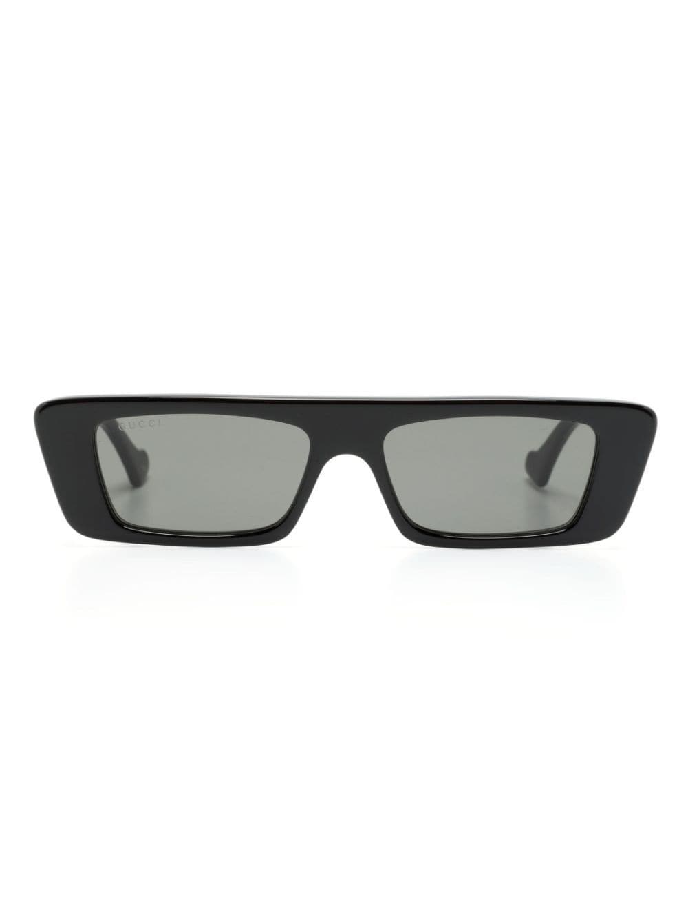 Gucci Eyewear logo-print rectangle-frame sunglasses - Black von Gucci Eyewear