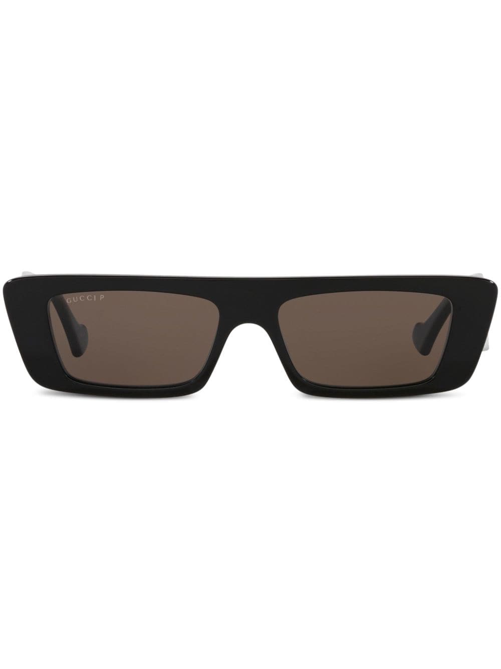 Gucci Eyewear logo-print rectangle-shape sunglasses - Black von Gucci Eyewear