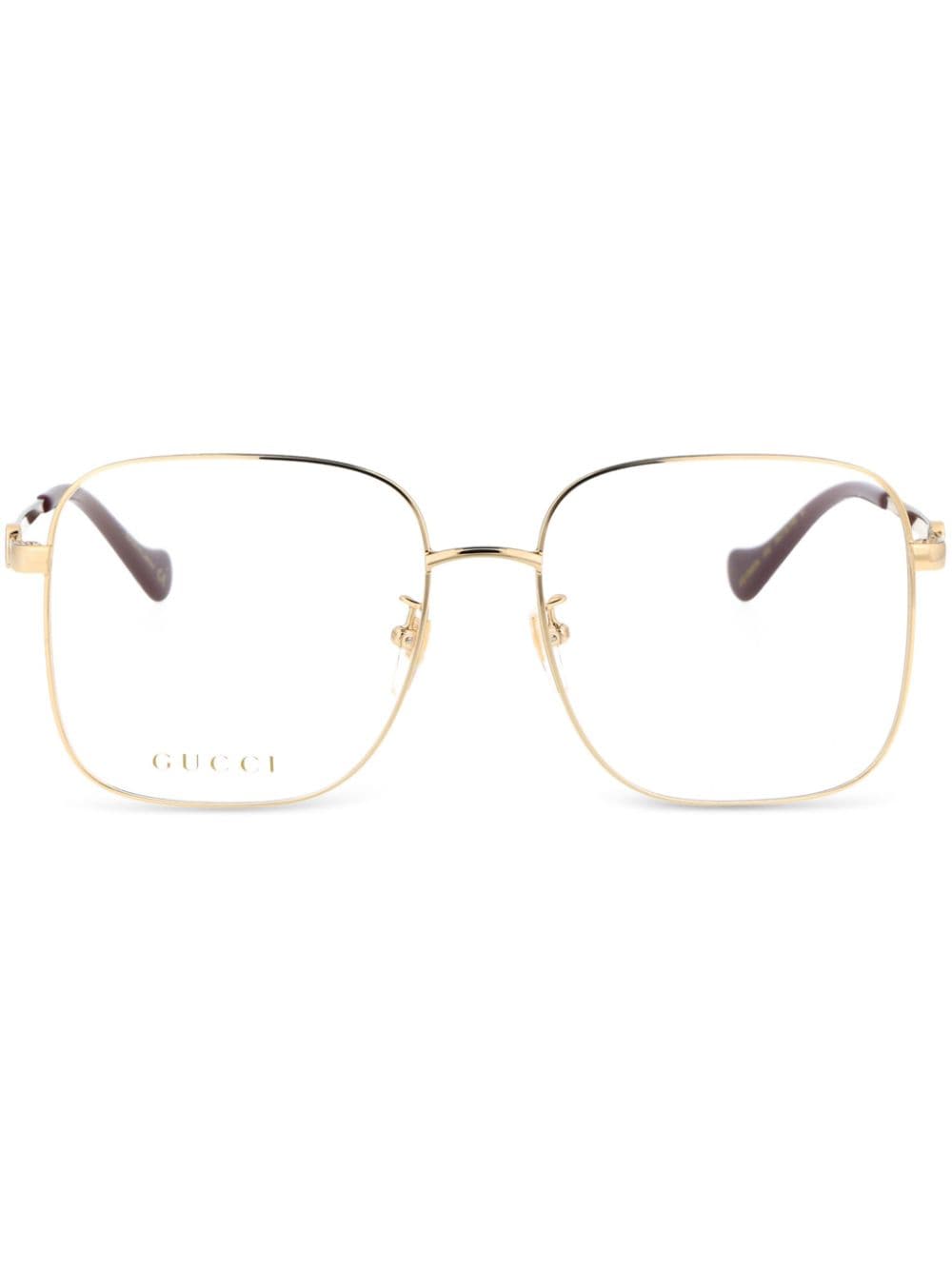 Gucci Eyewear logo square- frame glasses - Gold von Gucci Eyewear