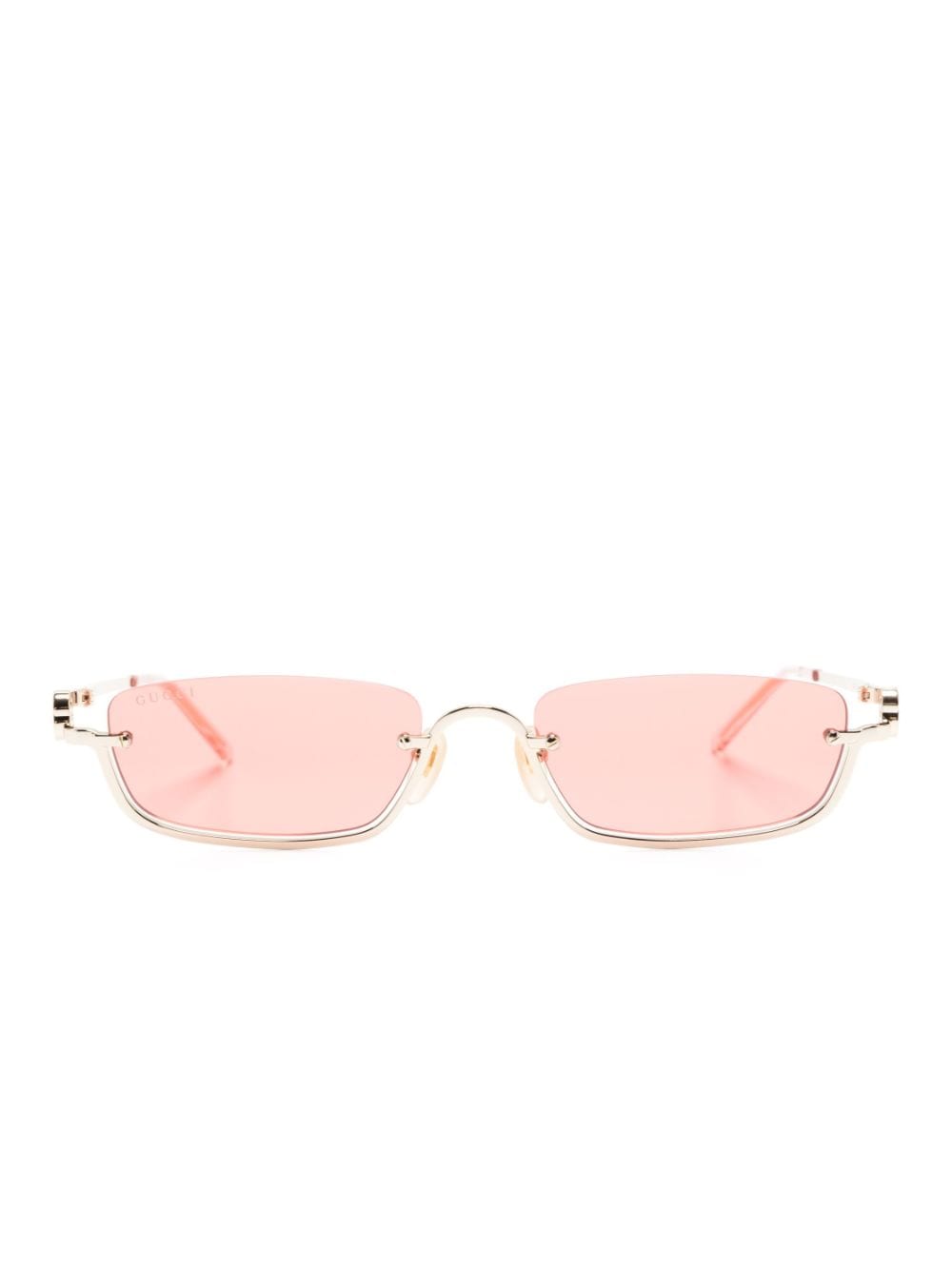 Gucci Eyewear metallic rectangular-frame sunglasses - Gold von Gucci Eyewear