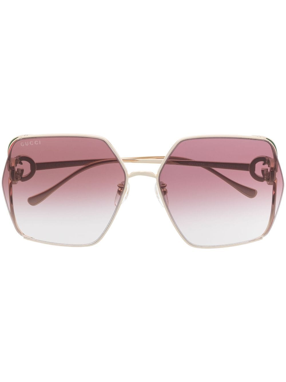 Gucci Eyewear oversized-frame tinted sunglasses - Gold von Gucci Eyewear