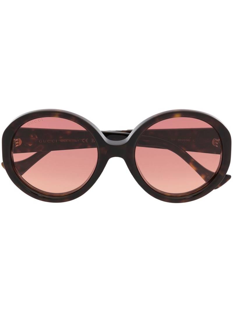 Gucci Eyewear oversized round-frame sunglasses - Brown von Gucci Eyewear