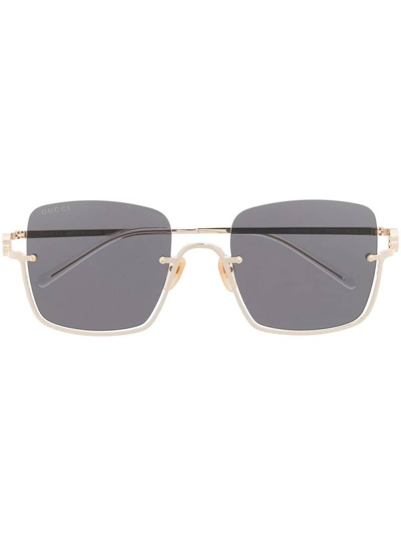 Gucci Eyewear oversized square-frame sunglasses - Silver von Gucci Eyewear