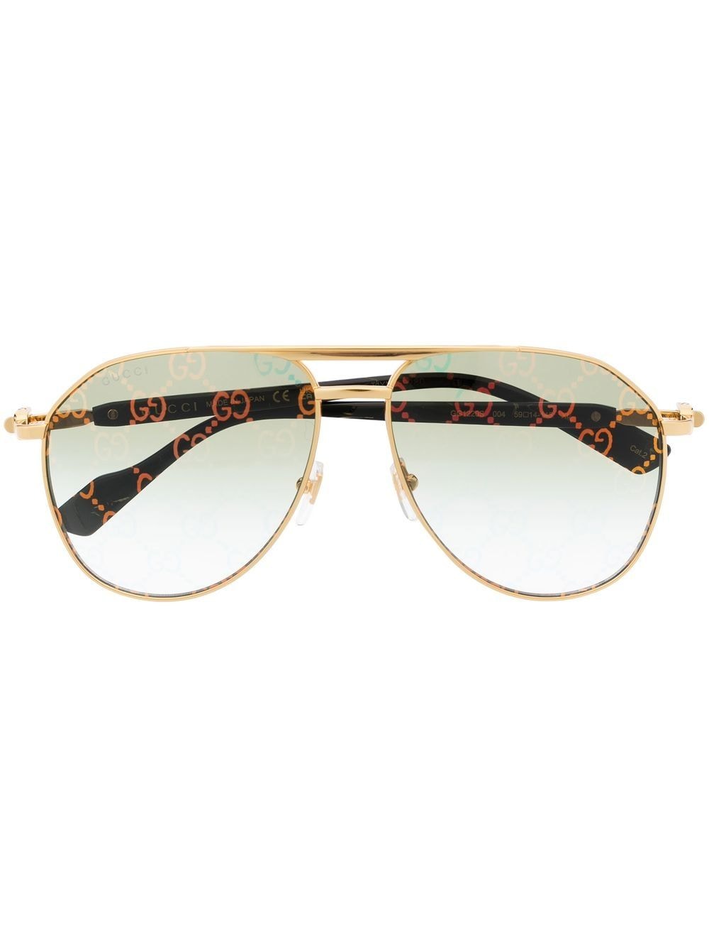 Gucci Eyewear pilot-frame tinted sunglasses - Gold von Gucci Eyewear