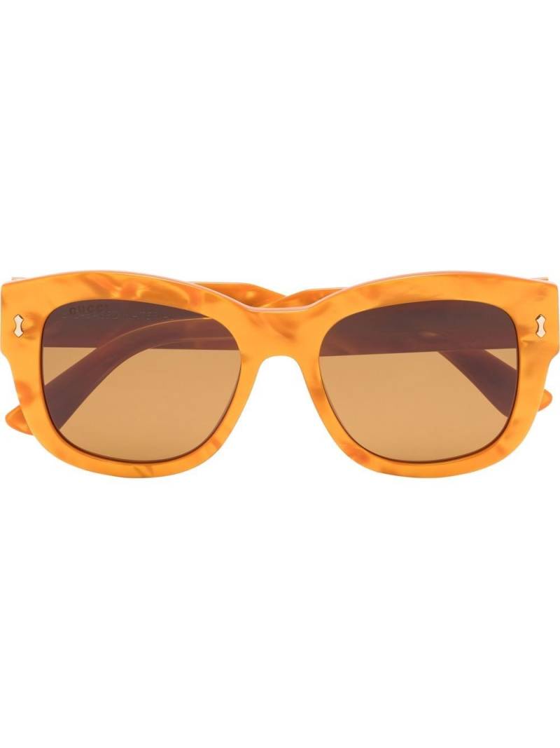Gucci Eyewear rectangle-frame branded sunglasses - Neutrals von Gucci Eyewear