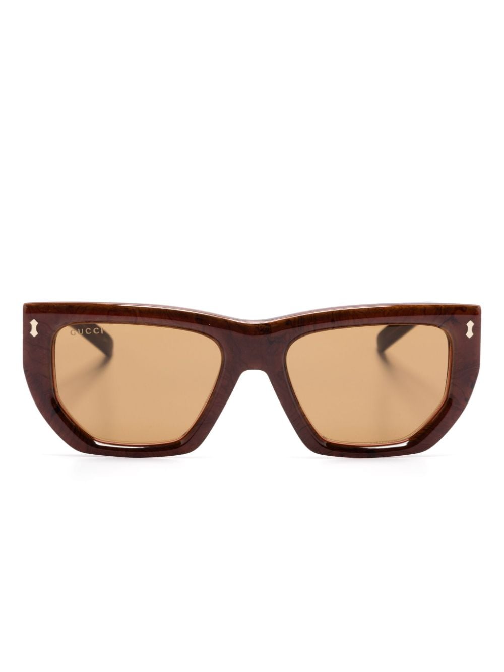 Gucci Eyewear rectangle-frame sunglasses - Brown von Gucci Eyewear