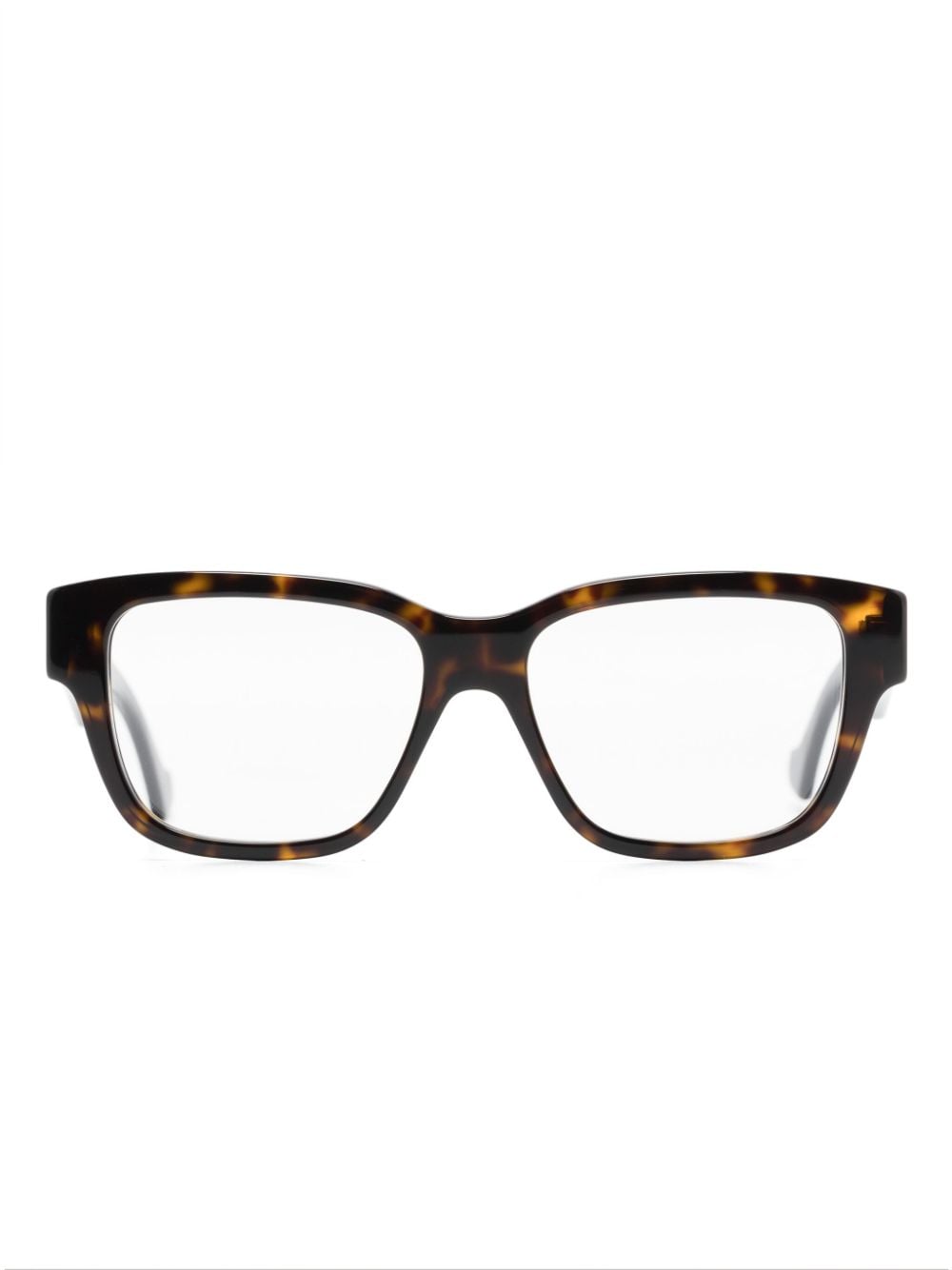 Gucci Eyewear rectangular-frame logo-engraved glasses - Brown von Gucci Eyewear