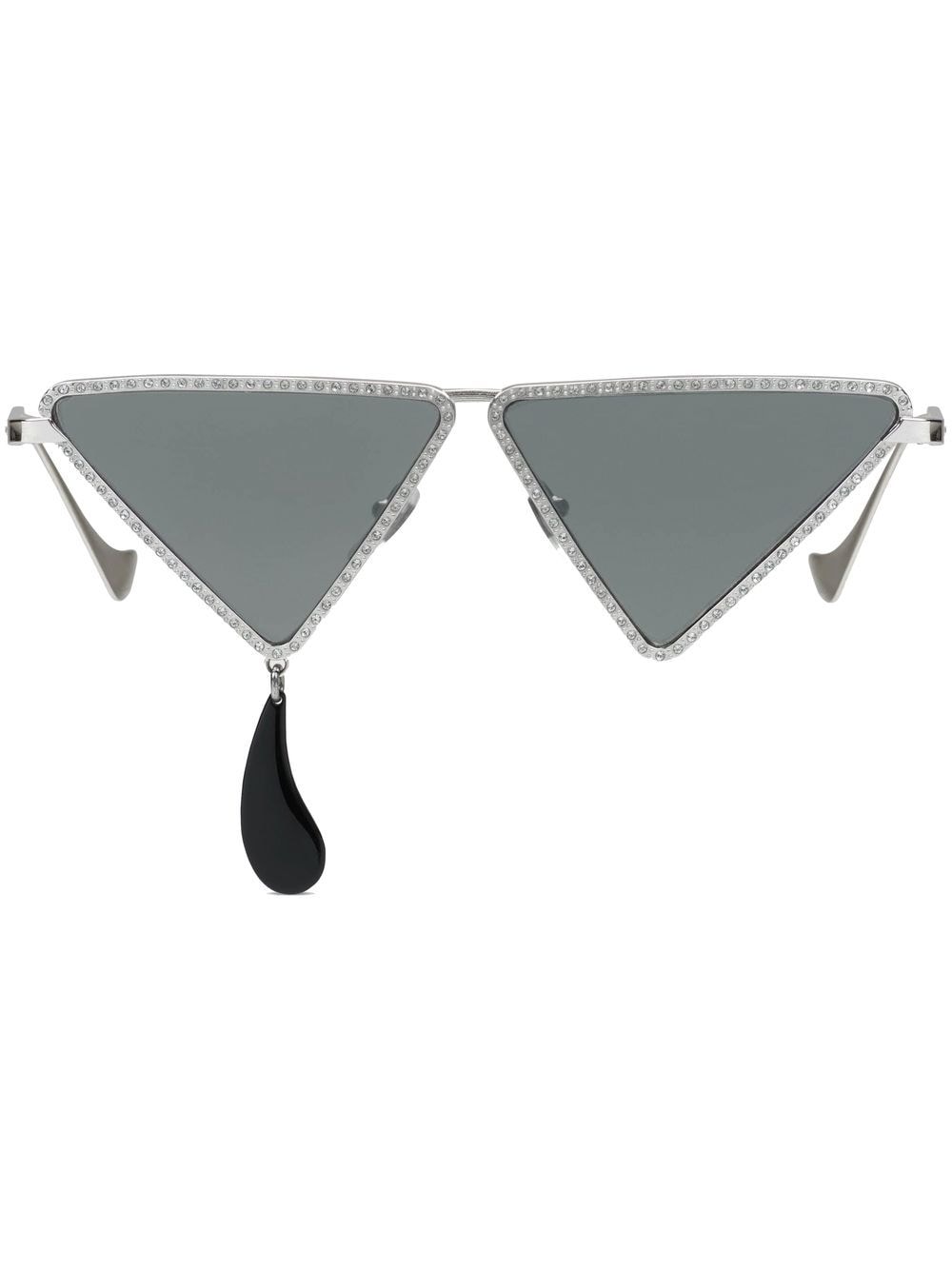 Gucci Eyewear rhinestone-embellished geometric sunglasses - Grey von Gucci Eyewear