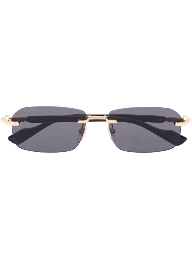 Gucci Eyewear rimless rectangle-frame sunglasses - Black von Gucci Eyewear