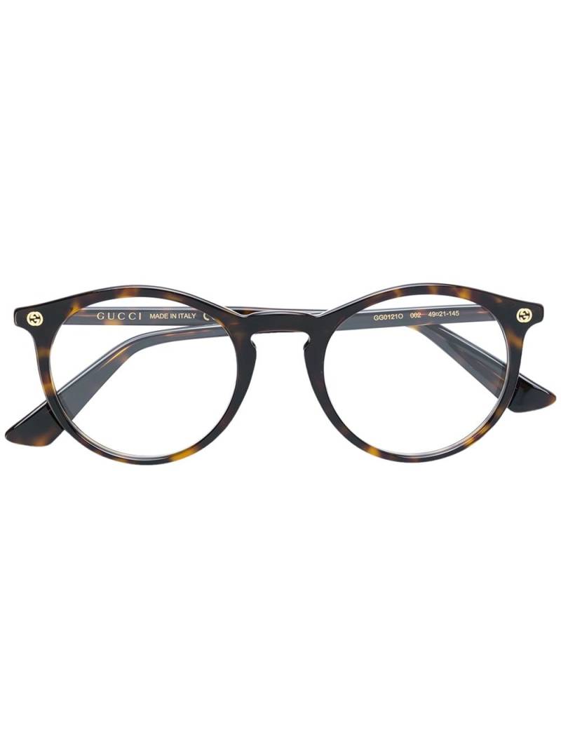 Gucci Eyewear tortoiseshell pantos-frame glasses - Brown von Gucci Eyewear