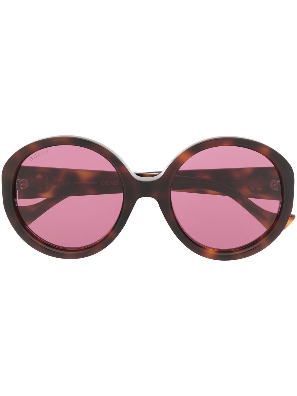 Gucci Eyewear side logo-plaque detail sunglasses - Brown von Gucci Eyewear