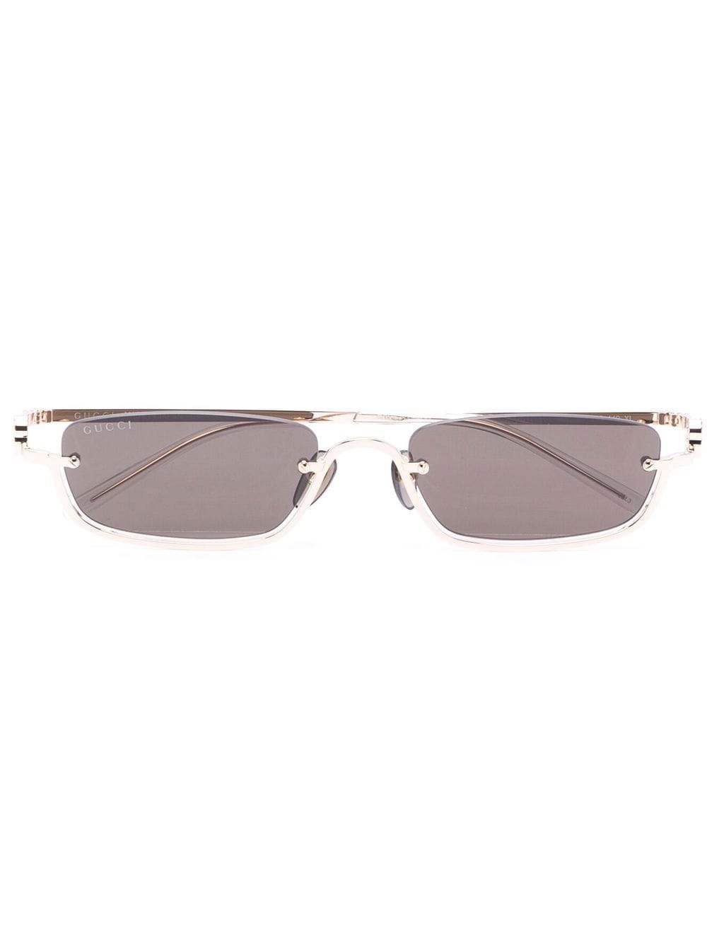 Gucci Eyewear slim rectangular-frame sunglasses - Gold von Gucci Eyewear