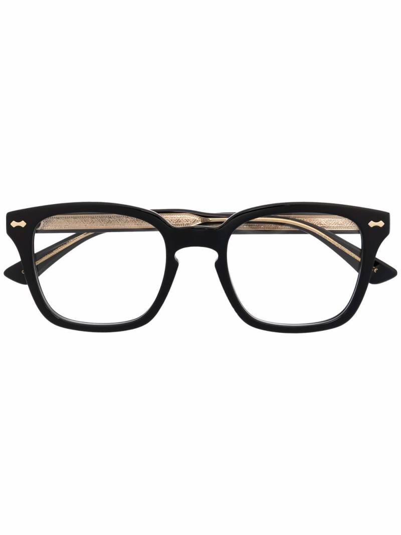 Gucci Eyewear square-frame logo-embossed glasses - Black von Gucci Eyewear