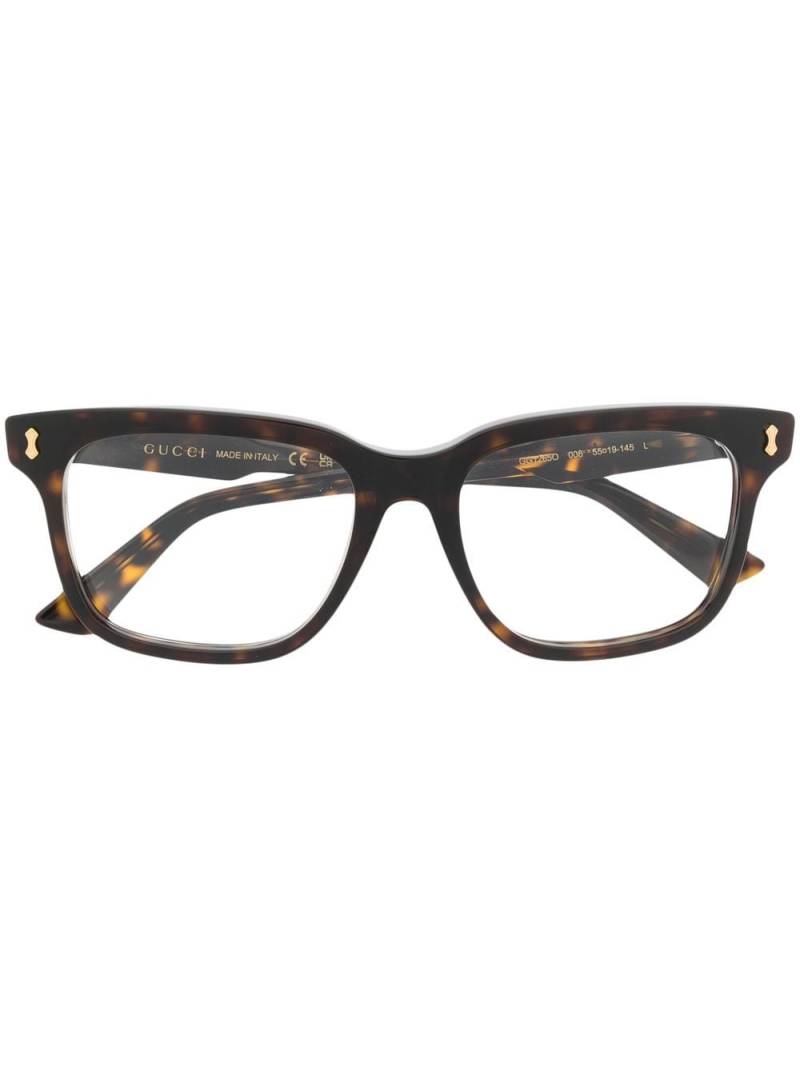 Gucci Eyewear square-frame optical glasses - Brown von Gucci Eyewear