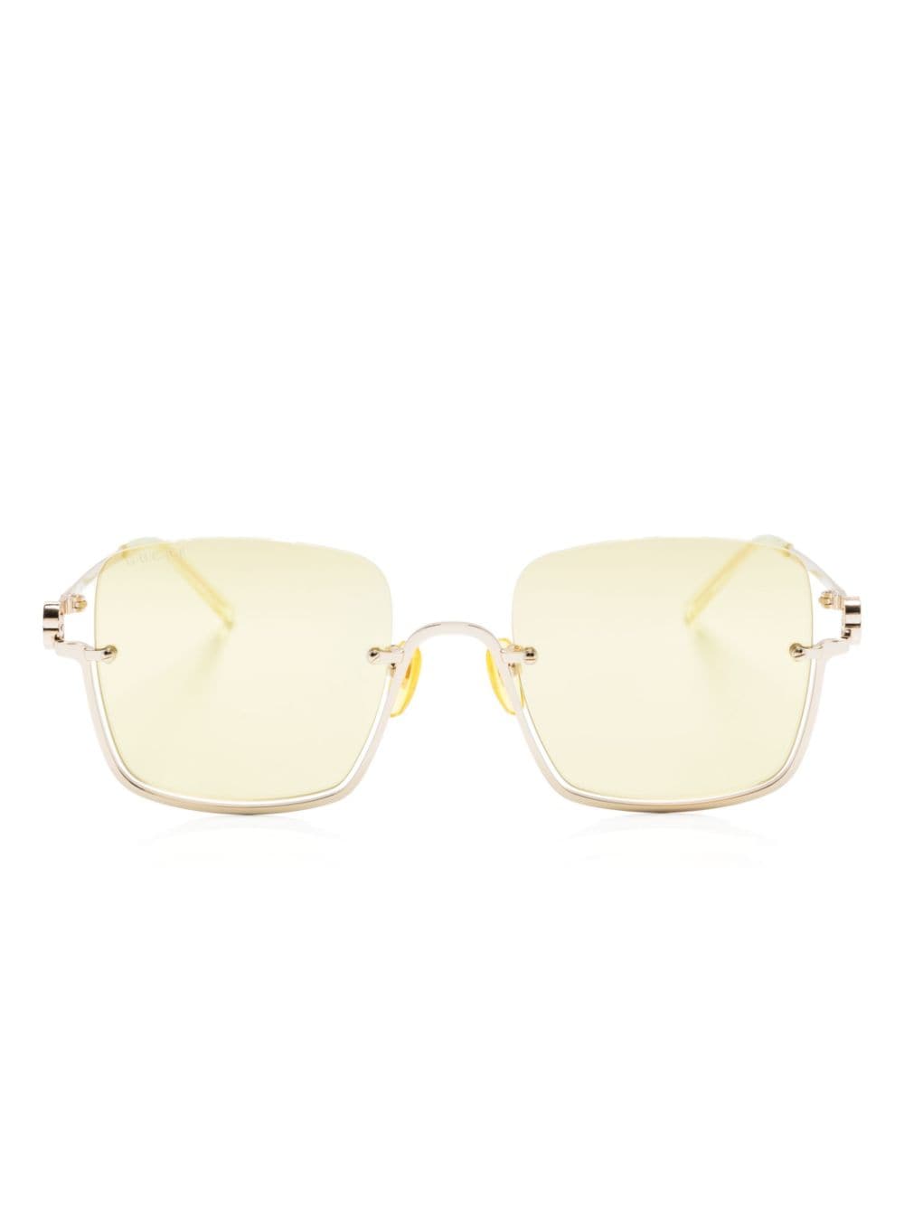 Gucci Eyewear square mirrored-lense sunglasses - Gold von Gucci Eyewear